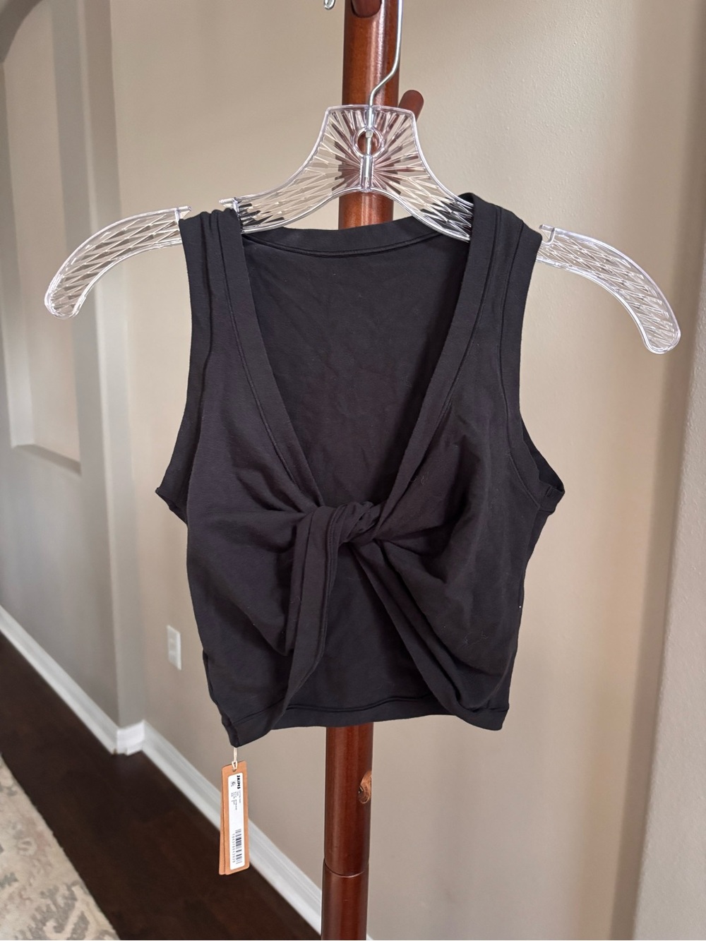 Brand New Skims Black Knot-Front Tank Top